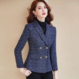 Women's Suits Autumn Winter Small Fragrance Black Woollen Suit Jacket Female Casual Blazer Office Professional Women's Clothing Outerwear