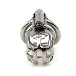 Stainless Steel Male Chastity Devices Short Metal Cage Men Small Locking Belt Restraint Sex Toys