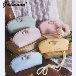 Cosmetic Bags Japanese Style New Cute Gem Card Holder Fashion Rhinestone Bow Bag Charm Hairpin Pencil Case Female Girls Lolita Cosmetic Bag Q231108