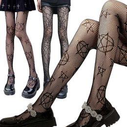 5 PC Sexy Socks Sexy Women's Lace Pantyhose Star Print Stockings Black Nylon Elastic Tights Lady Sexy Silk Stockings Lolita JK Fashion Underwear Z0407