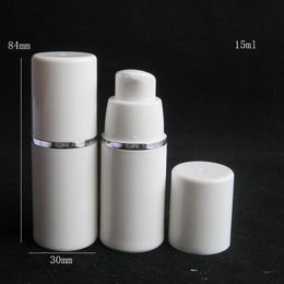 15ml 30ml 50ml White Airless Pump Bottle -Travel Refillable Cosmetic Skin Care Cream Dispenser, PP Lotion Packing Container Perfume Bottles Wholesale