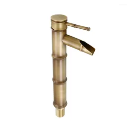 Bathroom Sink Faucets Faucet Brass Basin Stable Base Bamboo Mixer Taps Cold Water Single Handle Pipes Tap For Kitchen Garden