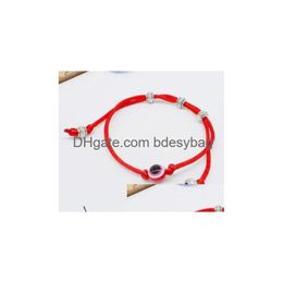 Charm Bracelets 20Pcs/Lot Lucky String Evil Eye Red Cord Adjustable Bracelet Diy Drop Delivery Jewellery Bracelets Dhajx