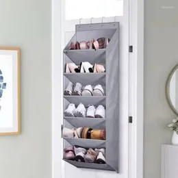 Storage Boxes Wall Hanging Shoe Bag Shoes Rack Over The Door Fabric Cabinet Closet For Clothes