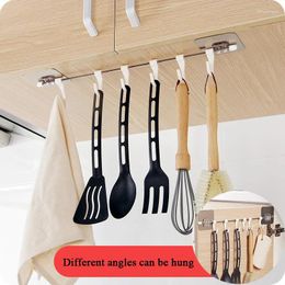 Kitchen Storage Gabgets Cupboard 6 Hook Home Organiser Rack Pantry Chest Tools Towels Hanger Wardrobe Towel Shelf