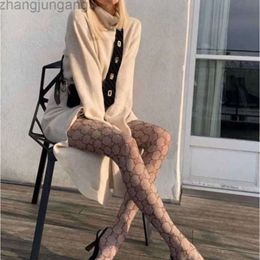 Socks Hosiery Designer Cucci Silk Stockings Guccs Small Sexy Long Stocking Tights Women Fashion Balencigas Thin Lace Mesh Black