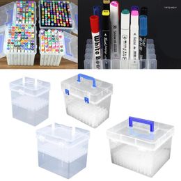 Transparent Marker Pens Storage Box Container Art Craft Tray Office Desk Organizor Home School Students Study Supply 1XCE