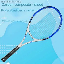 Tennis Rackets Composite Carbon Integrated Tennis Rackets Men and Women Beginners Practise Competition Training Online Shooting Q231109