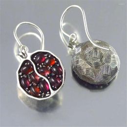 Dangle Earrings Fruit Red Natural Garnet Stone For Women Pomegranate Earring Jewelry