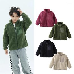 Jackets Children Clothing Kids Fleece Coat Winter Boys And Girls Warm Zipper Top Thickened With Velvet Clothes For