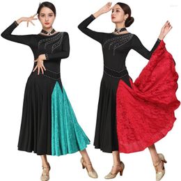 Stage Wear Ballroom Dance Dresses For Women High Quality Performance Costume Practice Floral Flamenco Exotic Dancewear
