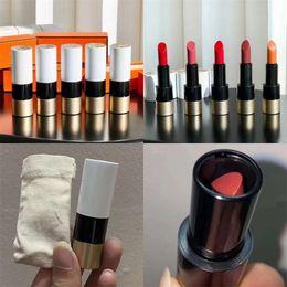 STOCK Top Quality Brand Satin lipsticks Rouge Matte lipstick Made in Paris 3.5g Rouge a levres mat multi color fast ship 10Color With Gift Bags And Box Christmas Gift New