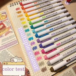 Markers Double headed colored fluorescent marker pen will not darken the paper. High value student hand account only 230408