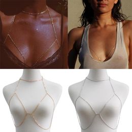 Bondage Sexy Body Chain Womens BDSM Adult Games Erotic Sequins Bra Bikini Beach Harness Necklace Waist Belly Sex Toys