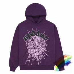 Men's Hoodies Fashion Sp5der 555555 Men's Sweatshirts designer Purple Flash 555555 sweaters men women best quality young bandit oversized spider sweatshirts