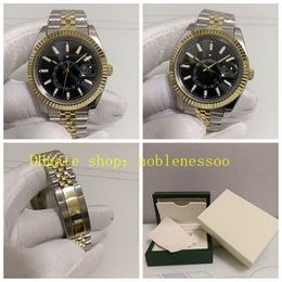 12 Style Real photo With Box Mens Watch Men's 42mm 326238 Black Index Dial 326933 18K Yellow Gold Two-Tone Steel Bracelet 326934 Everose Automatic Watches