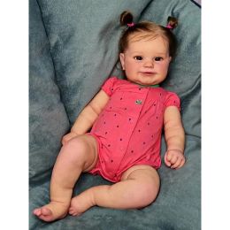 60CM Baby Reborn doll Toddler Popular Cute Girl Maddie Doll with Hand-Root Hair Soft Cuddle Body High Quality Doll