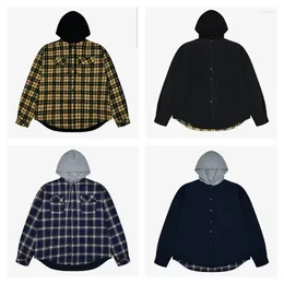 Men's Hoodies Correct GRAILZ Double-sided Flannel Hoodie Women's 1:1 Jacket Top Version Thickened Warm Street Patchwork Sweatshirt Coat