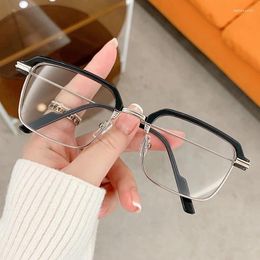 Sunglasses Men Women Fashion Half Frame Metal Presbyopia Eyewear Unisex Anti Blue Light Reading Glasses Trend Business