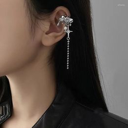 Backs Earrings Punk Irregular Cross Star Tassel Ear Cuff No Piercing Lava Pearl Liquid Clip Earcuff Earring Women Jewerly Gift