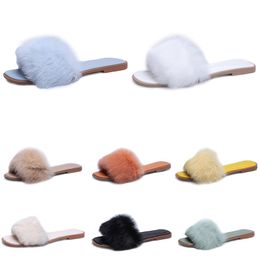 fur household cotton slippers women fashion blue pink yellow green white sandals womens outdoor winter Scuffs