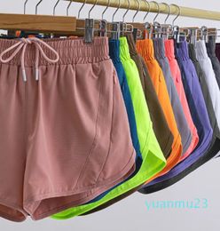 Lu New Breathable Loose Anti-Lighting Yoga Shorts Outdoor Leisure Running Sports Shorts Women's Fitness Hot Pants