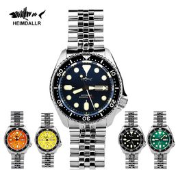 Wristwatches HEIMDALLR Men Watch NH36 Movement Sharkey Skx007 Ceramic Bezel 200M Water Resistance Automatic Mechanical Dive for men 230407