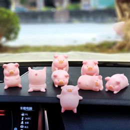 s Cute toon Pig Creative Female Center Console Interior Decoration Car Hanging Accessories Ornament AA230407