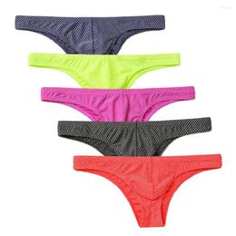 Underpants 5 Pcs/lot Underwear For Men's Sexy Briefs Nylon Low-rise Breathable Soft Bikini Jockstrap Gay