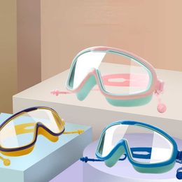 Goggles HD waterproof fogproof silicone swimming goggles for children swimming goggles for adults large frame swimming glasses P230408