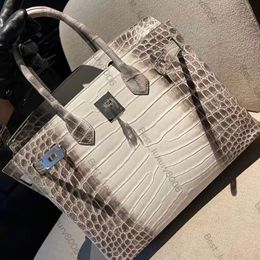 All handmade handbag Brand Designer Bag 25cm 30CM 35CM Original Himalayan Nile Crocodile skin diamond Gold plated hardware tote bag