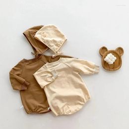Clothing Sets 2023 Autumn Baby Bodysuits Toddler Boys Bear One Piece Infant Clothes With Hat
