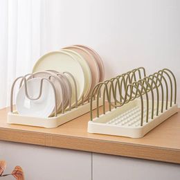 Kitchen Storage Dish Lid Drain Holder Plate Utensils Draining Drying Rack Multi-purpose Household Accessories