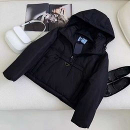 Womens Winter Women Hooded Down Jacket Warm Parka Coat Female Puffer Ja Letter Print Outwear Black White Colour Printing111