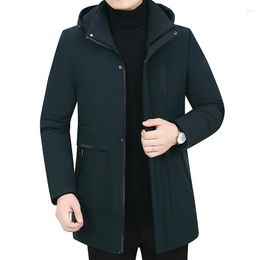 Men's Trench Coats Autumn Winter Men Jacket Single-Breasted Jackets Fashion Mid-Long Mens Sashes Stylish Windbreaker Solid Male