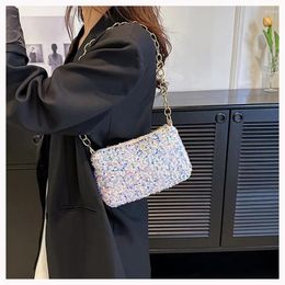 Evening Bags Women Chain Mobile Phone Bag 2024 Fashion Female Sequin Crossbody Ins Small Shoulder