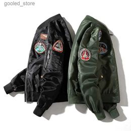Men's Jackets Fashion Men Bomber Jacket Pilot Jackets Military Badge Embroidery Baseball Coat Classic Spring Autumn Male Windbreaker 2019 New Q231109