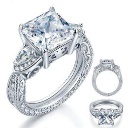 Size 5 6 7 8 9 10 Brand New Women Fashion Jewellery Heart Cut 925 Sterling Silver White Sapphire CZ Diamond Women Wedding Band Rings305m