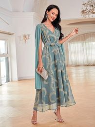 Casual Dresses TOLEEN Women Luxury Elegant Maxi Long 2023 Summer Batwing Sleeve Belted Muslim Turkey Evening Party Robe Vestidos