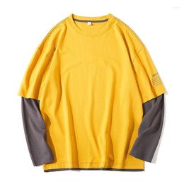 Men's T Shirts Men's Autumn Long-sleeved T-shirt Loose Fashion Pure Cotton Youth Clothes Men Shirt