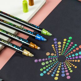 Markers Guangdong gn6300 Double Head Metal 36 Colour Water Based Marking Pen DIY Handdrawn Graffiti Marking Pen 230408