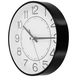 Wall Clocks Clock Silent Round: Hanging Operated Wall- Mounted Decor 20cm Black