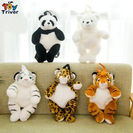 Plüsch-Rucksäcke, niedlicher Leopard, Panda, Eisbär, weißer Tiger, Rucksack, Schultasche, Plüschtiere, Kinder, Kinder, Jungen, Mädchen, Geburtstagsgeschenke 231108