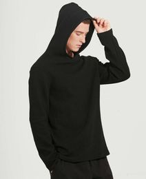 2023 New Men Hooded Hoodies Sports Yoga Thick Fabric Solid Basic Sweatshirts Quality Jogger Texture PulloversFashion brand
