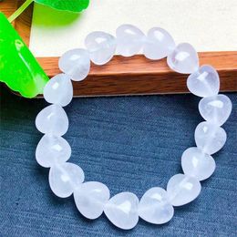 Bangle Natural White Ghost Heart Bracelet Crystal Reiki Healing Gemstone Fashion Jewellery Fengshui Gift For Women 12mm 1PCS