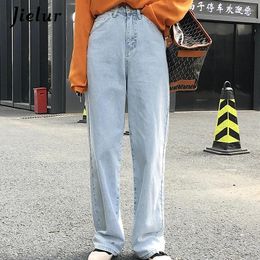 Women's Jeans Women Korean Style Ulzzang Ladies Denim Pants Jean S-5XL High Waist Chicly Light Blue Pantalon Female