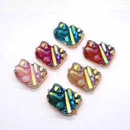 Pendant Necklaces Exquisite Irregular Resin 28x42mm Colour Electroplated Crystal Charm Fashion Jewellery DIY Necklace Earrings Accessories