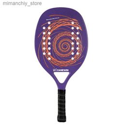 Tennis Rackets Carbon Beach Tennis Racket Professional Soft EVA Face Beachtennis Padel Racquet With Ball Bag Adult Unisex Q231109