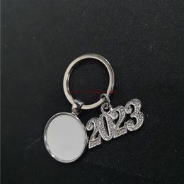 Key Rings sublimation blank year keychains key ring heat transfer printing blank diy materials 20pcslot 230408