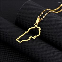 Pendant Necklaces Europe And America Stainless Steel Lebanon Hollowed Out Map Necklace To Send Friends Gifts